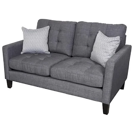 Contemporary Love Seat with Button Tufting